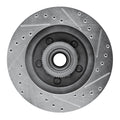 DFC 93-95 Chevrolet G20 Front Left Drilled & Slotted Silver Brake Rotor