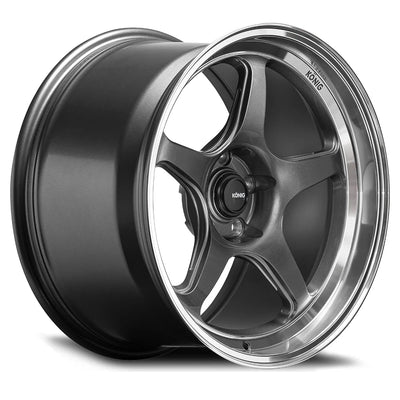 Konig Hyperspec 15x9 4x100 ET35 Anthracite Metallic Wheel w/ Mirror Machined Lip (Knurled Bead)