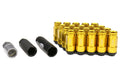 KICS LEGGDURA Racing Shell Type Lug Nut 53mm Open-End Look 16 PCS 4 Locks 12X1.25 Gold