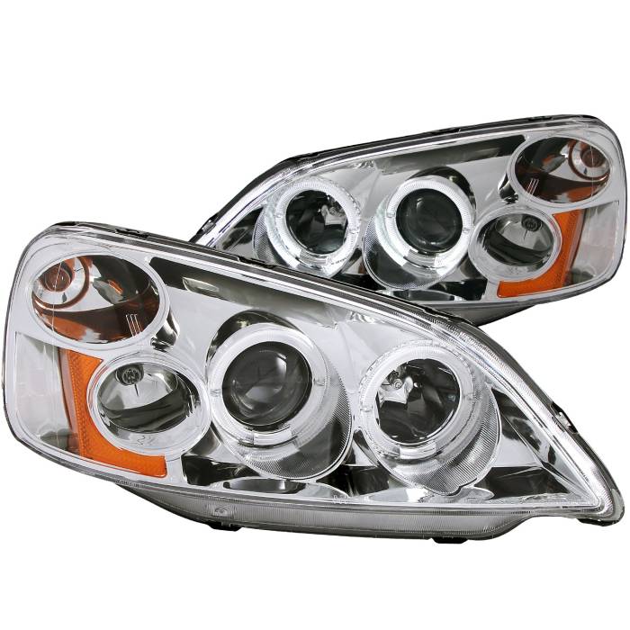 0103 CIVIC 2DR/4DR HEADLIGHTS PROJECTOR WITH HALO CHROME DRIVER/PASSENGER