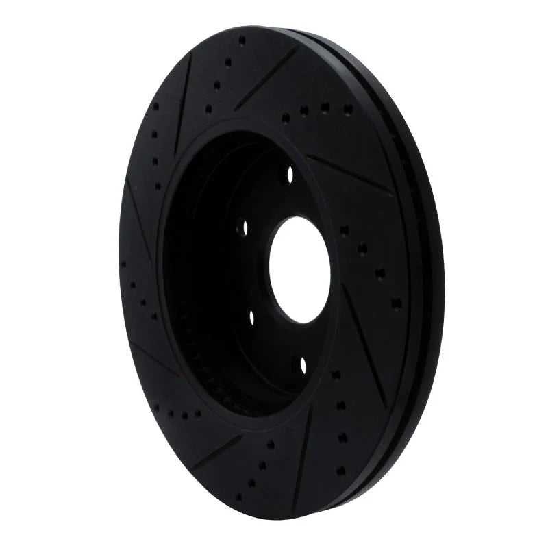 R1 2019-2026 Cadillac Escalade ESV Front Right Drilled & Slotted Black Brake Rotor