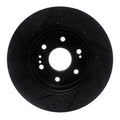 R1 2019-2026 Cadillac Escalade ESV Front Right Drilled & Slotted Black Brake Rotor