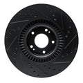 R1 20-25 Hyundai Palisade Front Left Drilled & Slotted Black Brake Rotor