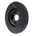 R1 20-25 Hyundai Palisade Front Left Drilled & Slotted Black Brake Rotor