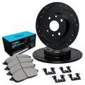R1 E- Line Series Brake Rotor - D/S - Black w/ Ceramic Pads Hdw Fits Jaguar 420