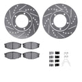 R1 87-89 Nissan 300ZX Rear Drilled & Slotted Silver Brake Rotor Set w/Optimum OE Pads and Hardware