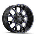 ~(34 lbs. 19X19X10)~ WARRIOR (8015) BLACK W/PRISM BLUE 17X9 8-165.1/8-170 -12mm 130.8mm