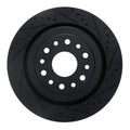 R1 19-25 Ram 1500 Rear Right Drilled & Slotted Black Brake Rotor