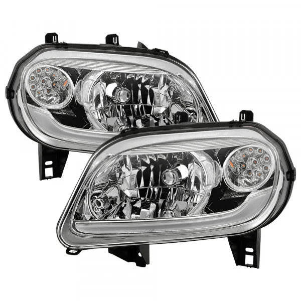 0611 CHEVY HHR HEADLIGHTS WITH LED LIGHT BAR CHROME