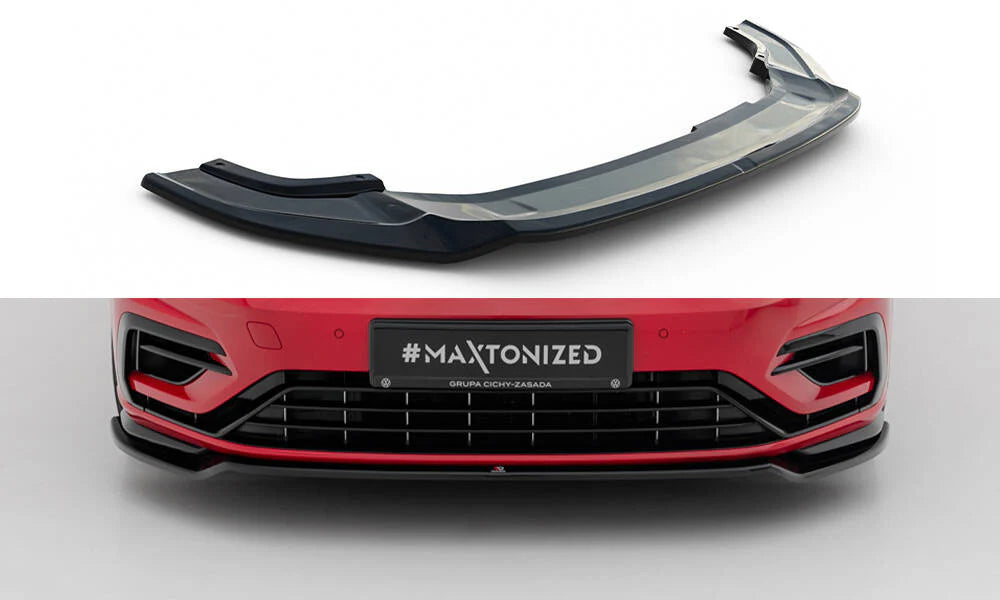 Maxton Gloss Black V3 Front Splitter VW Golf 18 Golf R Mk7.5