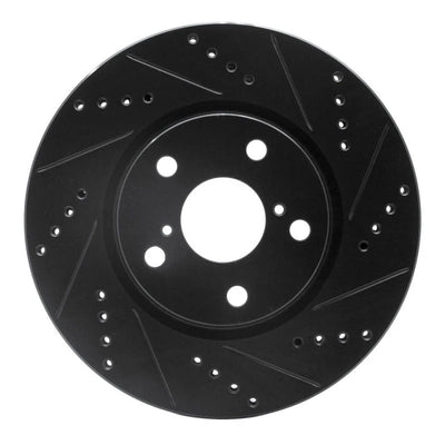 R1 -25 BMW 228I xDrive Gran Coupe Left Front Drilled & Slotted Black Brake Rotor