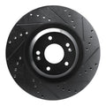 R1 -22 Hyundai Veloster N Front Right Drilled & Slotted Black Brake Rotor