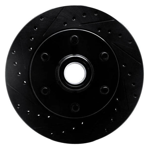 R1 Concepts Brake Rotor Drilled and Slotted Silver Fits Chevrolet C2500