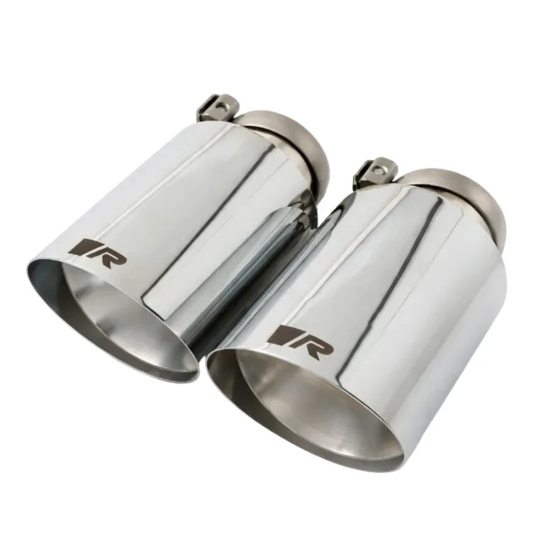 Remus Stainless Steel 102mm Angled Straight Cut Chrome w/Adj Clamp Tail Pipe Set (Pair)