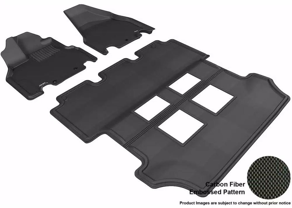 3D MAXpider 2011-2017 Honda Odyssey EX Kagu 1st & 2nd Row Floormats - Black