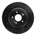 R1 95-11 Sterling 360 Series Front Right Drilled & Slotted Black Brake Rotor
