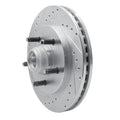 R1 Concepts Brake Rotor Drilled and Slotted Silver Fits Ford Expedition