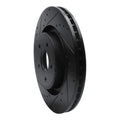 R1 06-10 Jeep Grand Cherokee Front Left Drilled & Slotted Black Brake Rotor