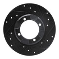 R1 06-10 Jeep Grand Cherokee Front Right Drilled & Slotted Black Brake Rotor
