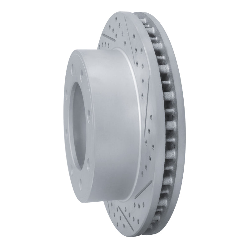 DFC 99-05 Ford Excursion Front Right Drilled & Slotted Geoperformance Rotor