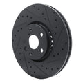 R1 06-20 Lexus IS350 Right Front Drilled & Slotted Black Brake Rotor
