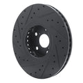R1 06-20 Lexus IS350 Right Front Drilled & Slotted Black Brake Rotor