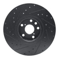 R1 06-20 Lexus IS350 Right Front Drilled & Slotted Black Brake Rotor