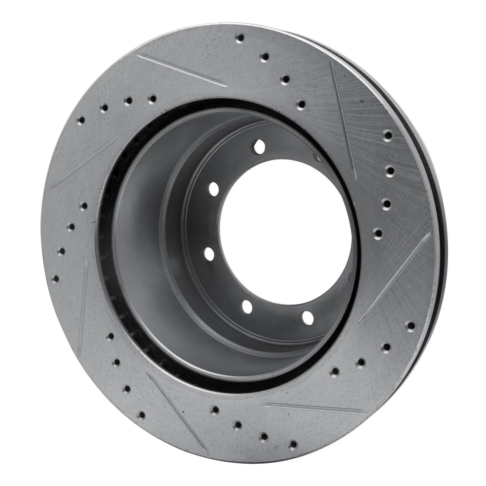 R1 Concepts Brake Rotor Drilled and Slotted Silver Fits Ford F-350