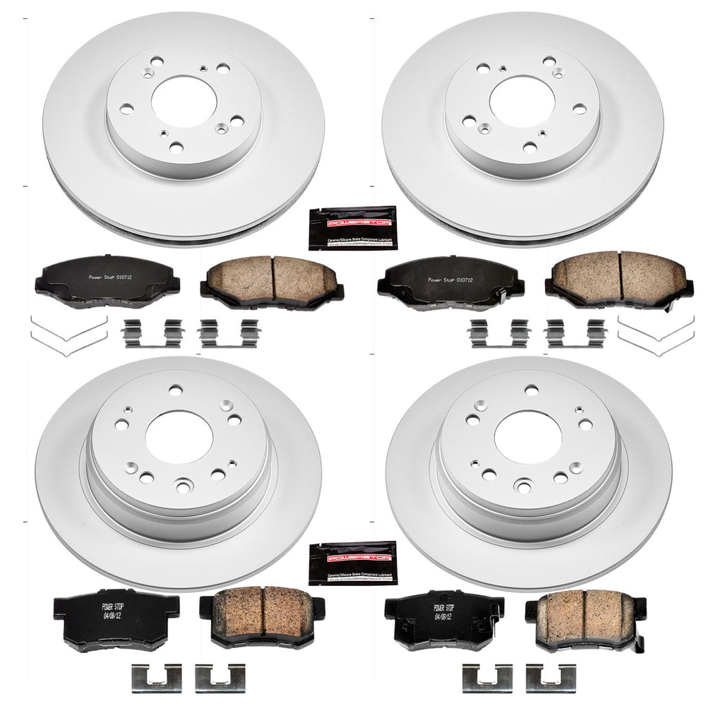 Power Stop 02-04 Honda CR-V Front & Rear Z17 Evolution Geomet Coated Brake Kit