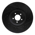 R1 06-21 Jaguar F-Type Front Left Drilled & Slotted Black Brake Rotor