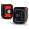 1924 JEEP GLADIATOR LED TAIL LIGHT V2 W/ LED SEQUENTIAL TURN SIGNAL/BRAKE (SET) (BLK/RED)