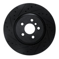 R1 17-25 BMW 430I Front Left Drilled & Slotted Black Brake Rotor