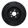 R1 17-25 BMW 430I Front Left Drilled & Slotted Black Brake Rotor