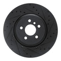 R1 17-25 BMW 330I Front Right Drilled & Slotted Black Brake Rotor