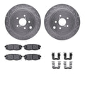R1 10-25 ScIon FR-S Rear Drilled & Slotted Silver Brake Rotor Set w/Ceramic Pads and Hardware