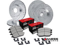 R1 10-25 ScIon FR-S Rear Drilled & Slotted Silver Brake Rotor Set w/Ceramic Pads and Hardware