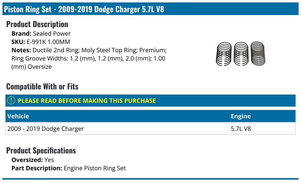 PREM PISTON RING SET