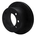 R1 00-02 Dodge Ram 2500 Rear Left Drilled & Slotted Black Brake Rotor