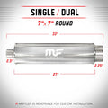 MagnaFlow 7in. Round Straight-Through Performance Exhaust Muffler 12761