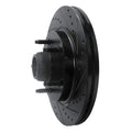 R1 97-99 Ford F-150 RWD Front Right Drilled & Slotted Black Brake Rotor