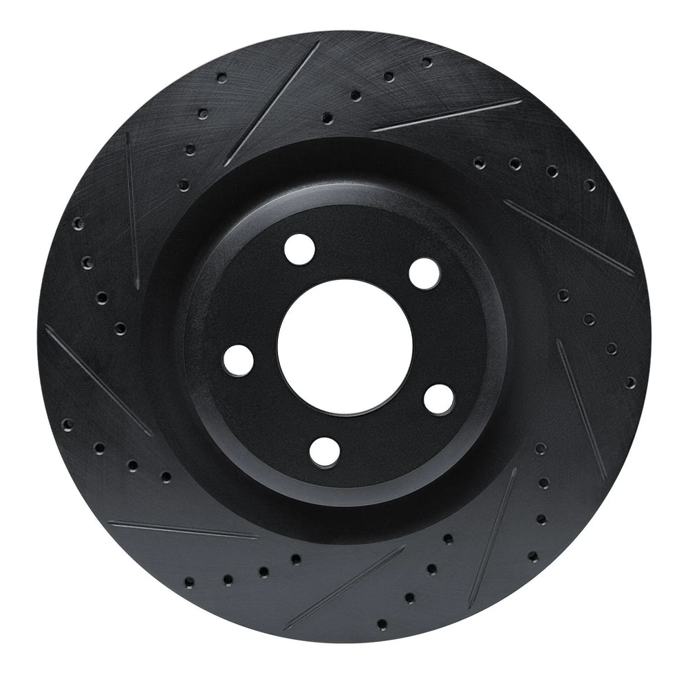 R1 20-25 Ford Explorer Front Left Drilled & Slotted Black Brake Rotor