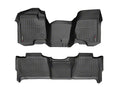 WeatherTech 11-13 Chevrolet Tahoe Front and Rear Floorliners - Over The Hump - Black