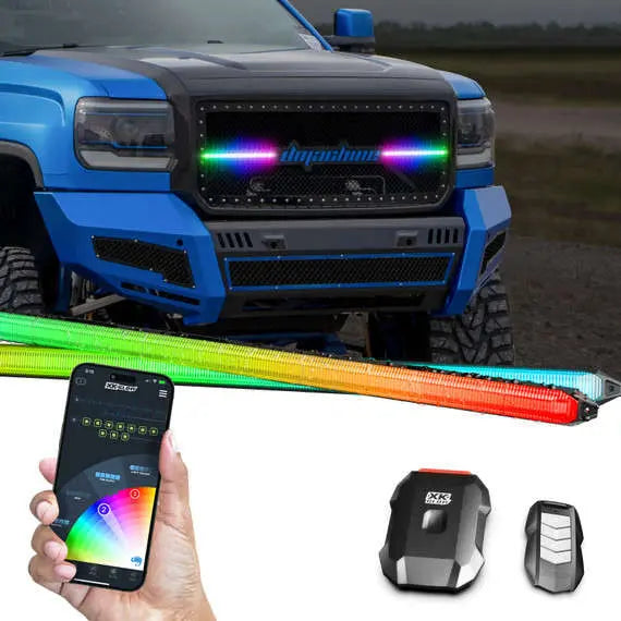 XK Glow 14in XKmax DRL Truck Grill Flexible Light App Cntl Bar 2pc