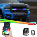 XK Glow 14in XKmax DRL Truck Grill Flexible Light App Cntl Bar 2pc