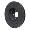 R1 07-08 BMW Alpina B7 Front Left Slotted Black Brake Rotor