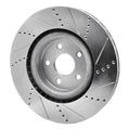 R1 2012-2025 Dodge Durango Front Left Drilled & Slotted Silver Brake Rotor