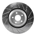 R1 2012-2025 Dodge Durango Front Left Drilled & Slotted Silver Brake Rotor