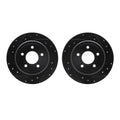 R1 03-11 Ford Crown Victoria Rear Drilled & Slotted Black Brake Rotor Set