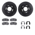 R1 90-05 Chrysler Sebring Front Drilled & Slotted Black Brake Rotor Set w/Ceramic Pads and Hardware