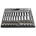54 PIECE 1/2IN DRIVE SAE/METRIC MASTER SOCKET AND ACCESSORY SET